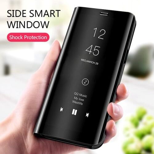 Luxury phone case oneplus leather case, with smart mirror cover, suitable for oneplus 8 7 pro 6t 6, oneplus8, protective cover