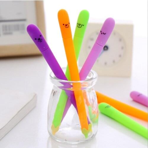 Ellen Brook 1 PCS Stationery Cartoon Cute Eggplant Pen Creative School Office Gift Kawaii Supplies Handles Gel Pens
