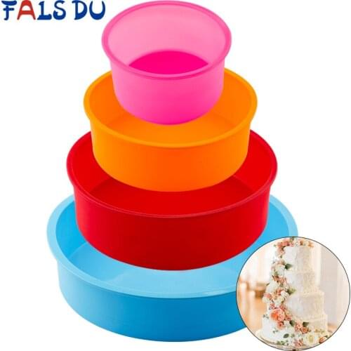 Random Color Mousse Cake Moulds Baking Pan Tools Silicone Cake Round Shape Mold Kitchen Bakeware DIY Desserts Baking Mold