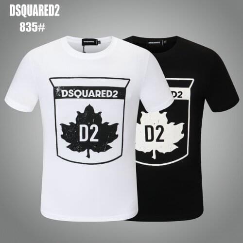 DSQUARED2 Mens Womens Printed LettersRound Neck Short Sleeve Street Hip Hop Pure Cotton Tee T-Shirt 835