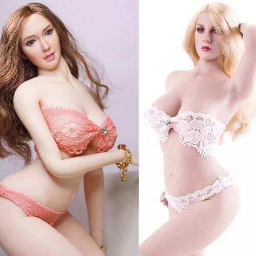 Collectible1/6 Sexy Female Figure Clothes Accessory Sexy White Lace Underwear Set Model for 12'' Action Figure Big Chest Body
