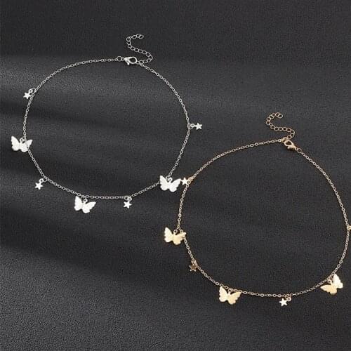 European And American Best-Selling Sequin Star Butterfly Necklace Fresh Wind Love Romantic Chain Necklace