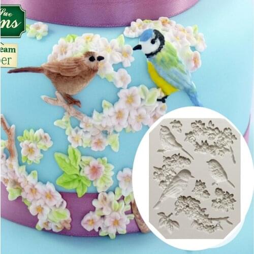 Luyou luyou DIY Bird and Flower silicone mold fondant mold cake decorating tools chocolate gumpaste mold FM1378