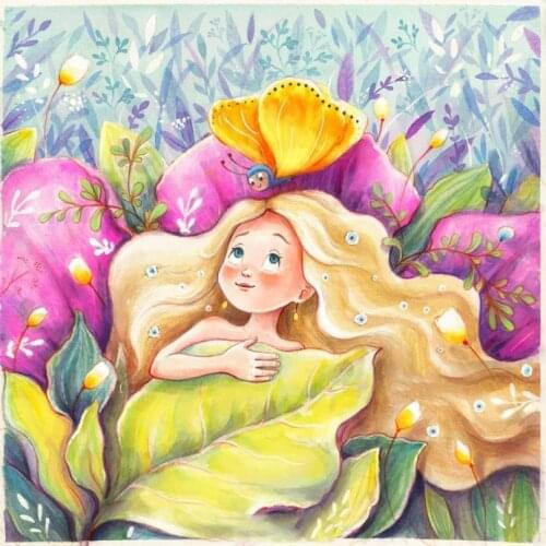 5D DIY Poured Glue Diamond Painting Kit Scalloped Edge Beautiful Women Home Wall Decoration Unique Handcraft Gift