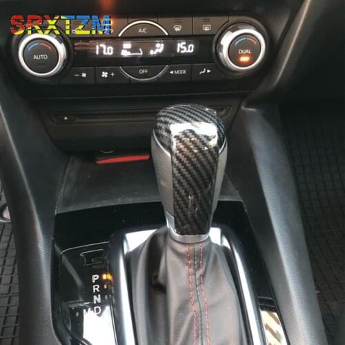 SRXTZM Carbon Fibre Black and Matt Silver ABS AT Gears Trim Cover for Mazda CX3 CX-4 CX-5 2016 2017 Cx-3 Car Styling Accessories