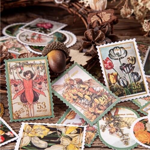 30pcs Retro Stamp Fairy Tale Forest Decorative Stickers Scrapbooking diy Stick Label Diary Stationery Album Journal Sticker
