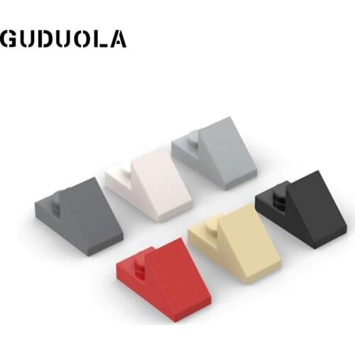 Guduola Slope 1 x 2 (45°) with Plate 92946 Bricks Special Plate Small Particle Build MOC Assembly Block Parts 100pcs/lot