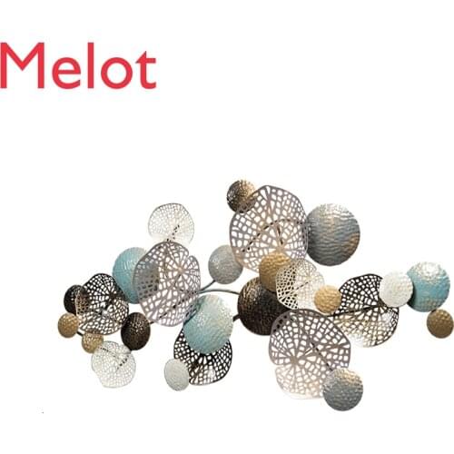 New Chinese Style Light Luxury Iron Art Wall Hanging Wall Decoration Metope A Living Room Ornament Background Metal Wall