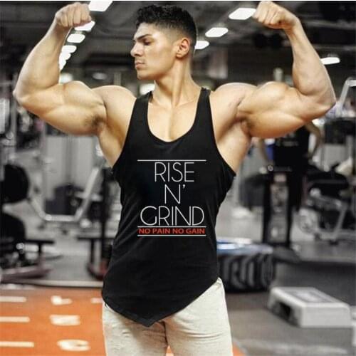 Fitness Clothing Summer Tank Tops Mens Professional Bodybuilding slim fit tanktop cotton Gym Stringer Vest