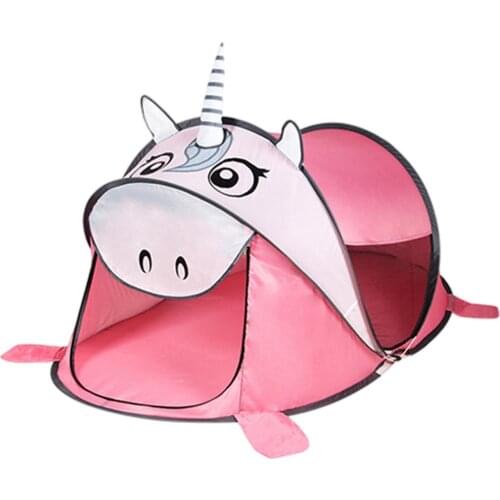 Portable Unicorn Kids Tent Cartoon Animal Children Play House Outdoors Pop Up Toy Tent Indoor Net Baby Ball Pit Pool Dropship