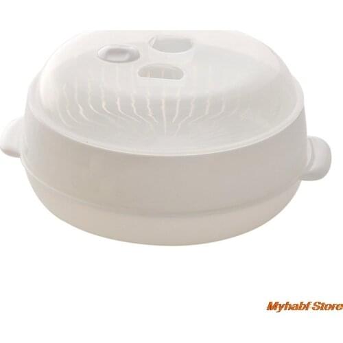 Plastic Microwave Oven Special Steamer for Buns Bread Steaming Food Heating Kitchen Cooking Tool Single Layer Steamer with Lid