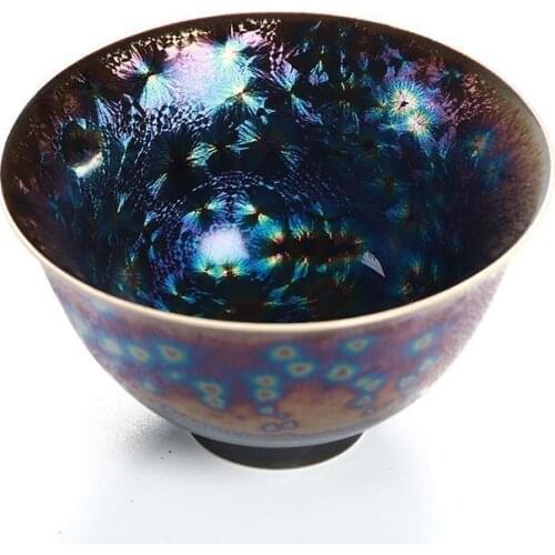 Tianmu Glaze Kiln Seven Color Peacock Tea Bowl Owner Teacup Hat Single Cup Jianzhan Meditation Cup Kung Fu Cup