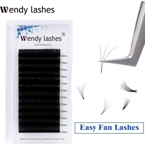 Easy Fanning Volume Mega Eyelashes Extension Auto Flowering Rapid blooming fans lashes Fast Delivery