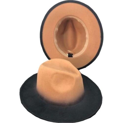 Gradient Color Fedora Hat Gradient Hat Fashion Hat Lady Felt Hat Mixed Color Jazz Hat Fedora Hat Fedora Hat кепка женская