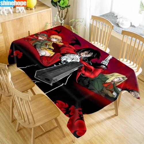 Custom Hellsing Table Cloth Oxford Print Waterproof Oilproof Home Rectangular Party Table Cover 100X140cm/140X250cm