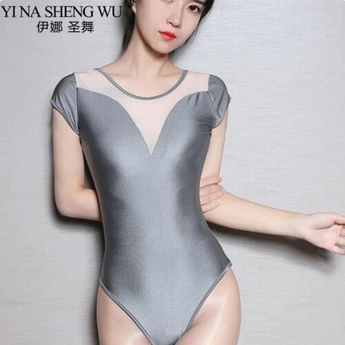 Ballet Leotard Women Practice Dance Costume Short Sleeve Black Gray Color Gymnastics Leotard Adulto Bodysuits Training Wear New