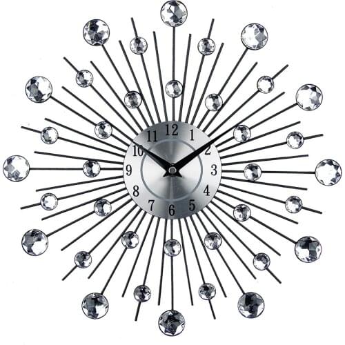 2019 New Arrivals Vintage Metal Wall Clocks Diamond Large Wall Clock Modern Abstract Design Home Decor Gifts