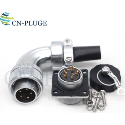 WEIPU WS20 Series aviation plug 5 pin Waterproof Connector plug and socket IP67 Right-angle elbow Square Panel Mount Connector