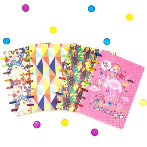 Fromthenon Cute Flamingo Disc Bound Notebook Creative Booklets and Notebooks Journal Disc Ring Spiral A5 School Gift Stationery