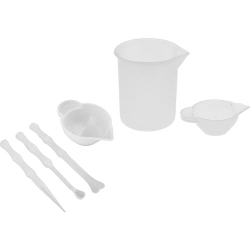 6-Pack Silicone Measuring Cups for Resin Mixing Cups Resin Casting Container with Mixing Sticks for Resin, Paint, Art
