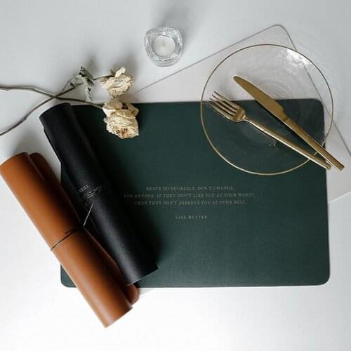 8pcs/lot Kitchen Tools Tableware Pad PU Leather Cup Mat Insulating Mat Nordic style For Home and Garden Tools