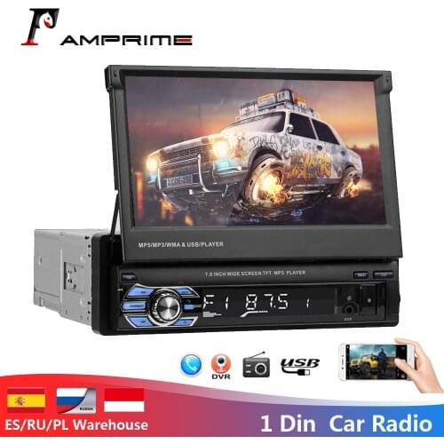 AMPrime 2 din Car Radio 2din Audio Multimedia Player BT FM USB AUX Autoradio 12V HD Car Stereo Oto Teypleri Retractable Audio