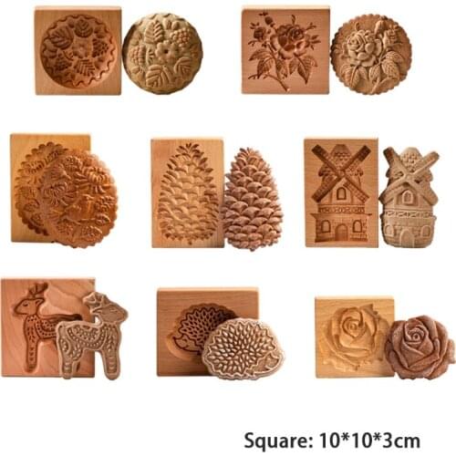 Q9QF Wood Cookie Mold for Baking Cookie Mold Raspberry Cookie Cutter for Cookie Stamp Embossing Craft Decorating Baking Tools