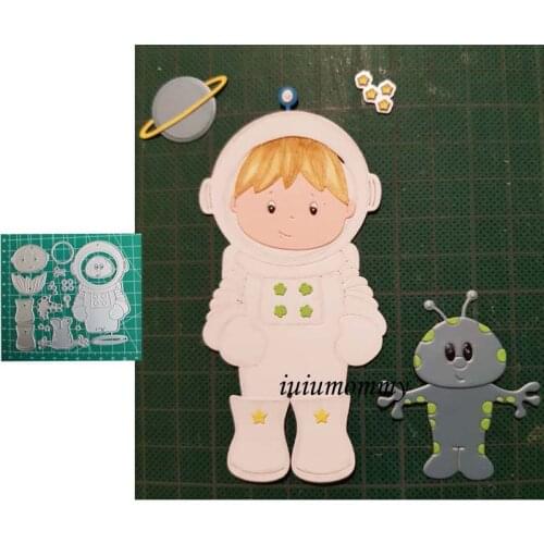 Space Boy For Children Brithday Cutting Die Stencil Embossing Die For Paper Cards Making