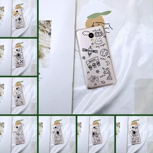 For Meizu M2 M3 M5 M6 Note Case Silicone Cute Astronaut Soft Back Cover For Meizu M6 M6S M6T M5 M5C M5S M3 M3S M2 Phone Case