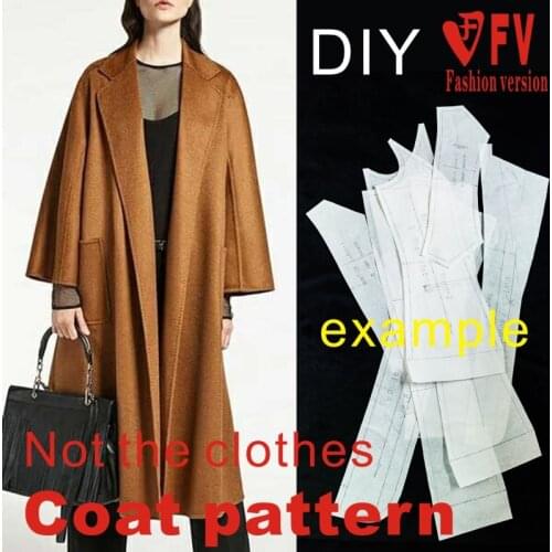 Big brand coat pattern European and American double-sided cashmere coat sewing design drawings BFY-227