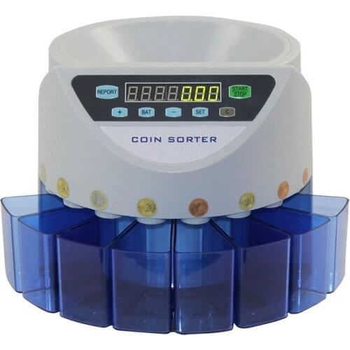 Electronic coin sorter coin counting machine for Euro, GBP, Japanese Yen, Israeli Philippine Dollar