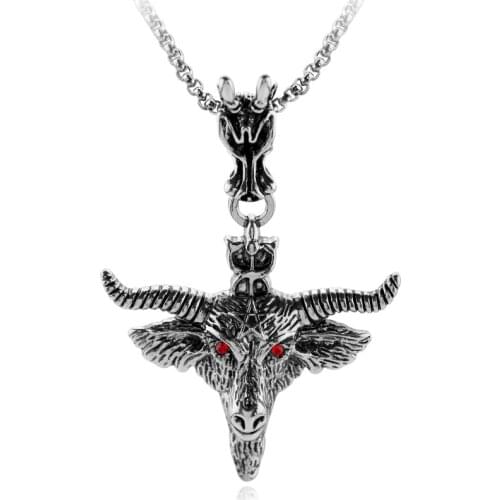 Cool Punk Style Necklace Bull Skull Head Alloy Pendant Casting For Men Skull Necklace Cow Bossy OX Bikers Jewelry Fashion Man