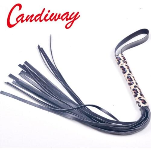 Candiway wild leopard Whip Leather Spanking Paddle Fetish Flogger adult games furniture Sex Toys For Couples Sexy Policy Knout