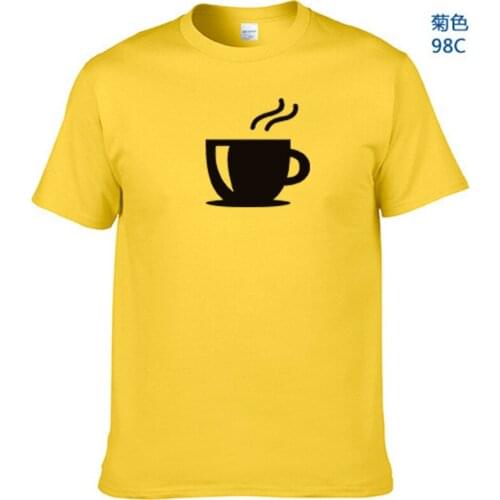 Coffee Tshirt 100% Cotton Original Design T-Shirts Unisex Coffee Bean Simple Sweet Teen Drop ShipCoffee Tshirt 100% Cotton Origi