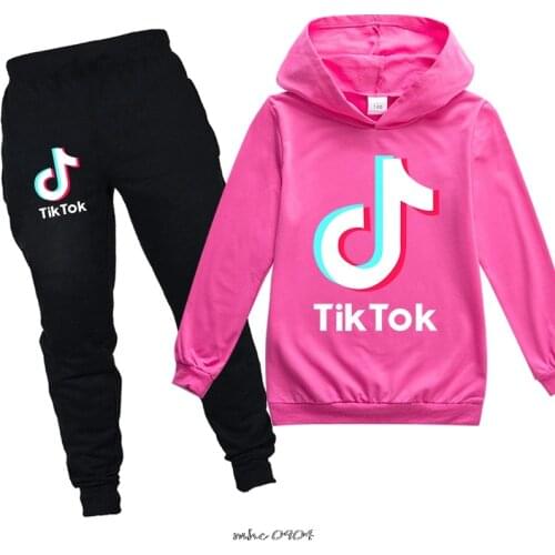 Tik Tok Boys Girls Clothing Sets Children Fashion Hoodies And Pant Set Kids Clothing Spring Autumn Sports Suit Tracksuit