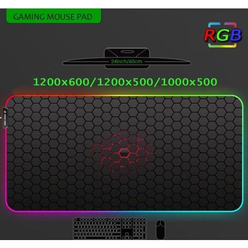 Mouse Pad with Light Carpet Led Neon Rgb Mat Gamers Accessories Extended Pad 1200x600 Gaming Pad 1000x500 Backlit Mat 100x50 Xxl