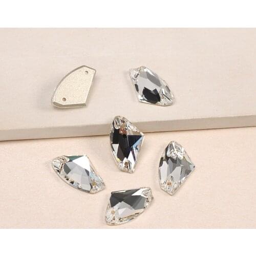 Crystal Clear 3256 Galactic Button Cosmic Glass Sew On Strass Sewing Stone Flatback Hole Rhinestone For Garment Bridal Dress