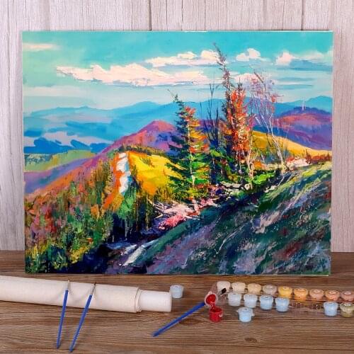 Landscape Carpathians Coloring By Numbers Painting Set Acrylic Paints 50*70 Boards By Numbers Home Decoration For Handicraft