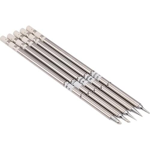 5Pcs/Lot Series Soldering Iron Tips for HAKKO T12 Handle DIY Kits LED Vibration Switch Temperature Controller FX951 FX-952