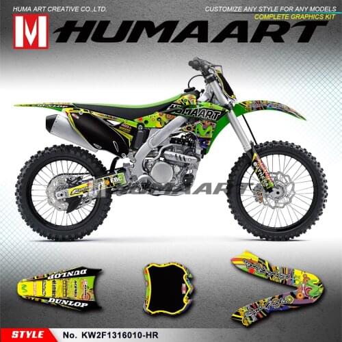 HUMAART MX Stickers Enduro Decals Graphics Self Adhesives for KX250F KX 250F 2013 2014 2015 2016, Customizable