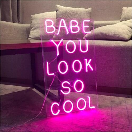 OHANEONK babe you look so cool Custom Neon Light Sign for Room Decor Bedroom wall decor home decor Personalized gifts