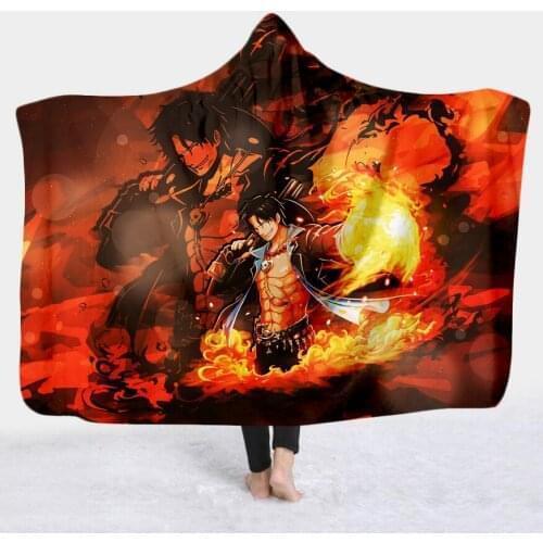 NEW Anime 3D Printing Throw Hooded Blanket Wearable Warm Fleece Bedding Office Quilts Soft Adults Travel 03