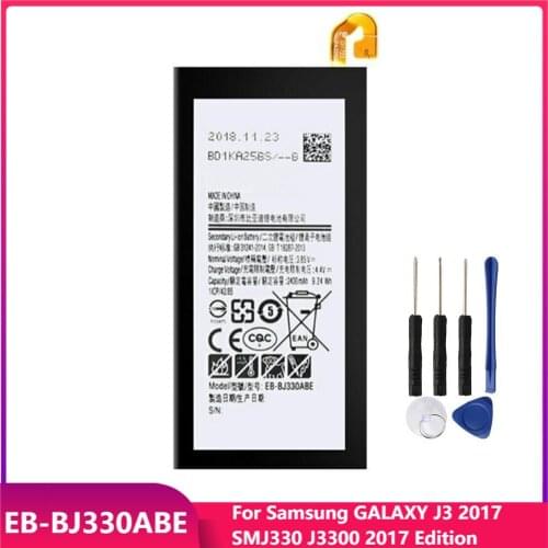 Original Phone Battery EB-BJ330ABE For Samsung GALAXY J3 2017 SMJ330 J3300 2017 Edition Replacement Batteries 2400mAh With Tools