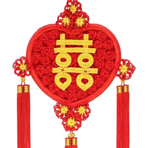 Chinese knot Pendant Decorative Tassel Large New Year Gift Heart Shape Happiness Household Housewarming New House Chinese Knots