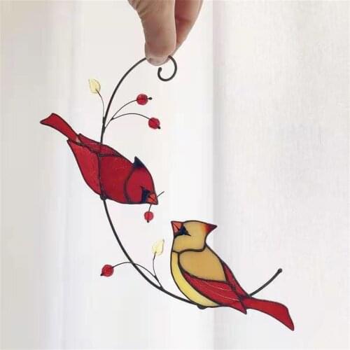 Redbird Hanging Ornament Garden Decor Bird Craft Home Decorations