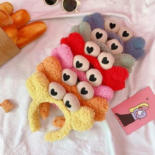 Winter Cartoon Flower Crab Headwear For Women Lamb Hair Band Wash Makeup Headband Children Kids Girl Cute Hair Accessories
