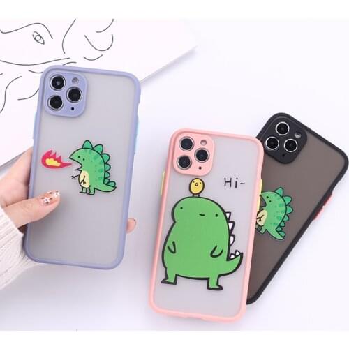 Cute Cartoon Dinosaur Camera Protection Bumper Phone Cases For iPhone 11 Pro Max XR XS Max X 8 7 6S Plus Shockproof Back Cover