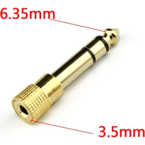 Jack 6.5 6.35mm Male Plug to 3.5mm Female Connector power amplifier audio microphone two-core headphone connector male to female