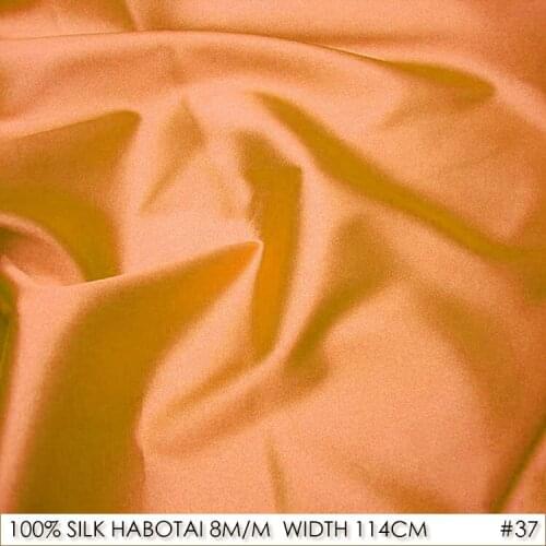SILK HABOTAI 114cm width 8 mm/100% Mulberry Silk Fabric Coat Lining Fabric sand Batik Painting DIY Patchwork Fabric Orange NO 37