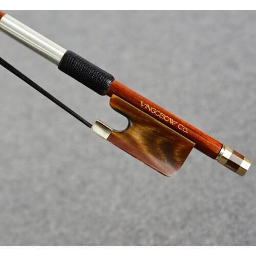VingoBow Pernambuco Cello Bow Ox Horn Frog Nickel Silver Fittings Black Mongolia Horsehair Straight 4/4 Size Wild Clear Tone